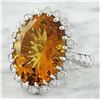 Image 2 : 15.50 CTW Citrine 18K White Gold Diamond Ring