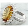 Image 6 : 15.50 CTW Citrine 18K White Gold Diamond Ring