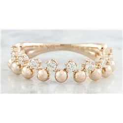0.40 CTW Diamond 18K Rose Gold Bubble Ring