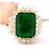 Image 1 : 6.60 CTW Natural Emerald 18K Solid Yellow Gold Diamond Ring