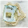 Image 2 : 16.40 CTW Aquamarine 18K Yellow Gold Diamond Ring