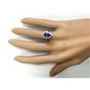 Image 4 : 2.58 CTW Natural Blue Tanzanite And Diamond Ring 18K Solid White Gold