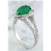 Image 4 : 2.65 CTW Emerald 14K White Gold Diamond Ring