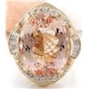 Image 1 : 21.77 CTW Natural Morganite 18K Solid Yellow Gold Diamond Ring
