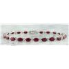 Image 1 : 11.95 CTW Ruby 14K White Gold Diamond Bracelet