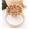 Image 3 : 5.70 CTW Natural Morganite 18K Solid Rose Gold Diamond Ring