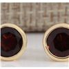 Image 1 : 3.00 CTW Natural Red Garnet Earrings 14k Solid Yellow Gold