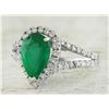 Image 2 : 2.65 CTW Emerald 14K White Gold Diamond Ring