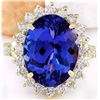 Image 1 : 10.08 CTW Natural Tanzanite 14K Solid Yellow Gold Diamond Ring