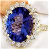 Image 2 : 10.08 CTW Natural Tanzanite 14K Solid Yellow Gold Diamond Ring