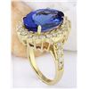 Image 4 : 10.08 CTW Natural Tanzanite 14K Solid Yellow Gold Diamond Ring