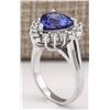 Image 3 : 4.34 CTW Natural Blue Tanzanite And Diamond Ring 14k Solid White Gold