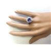 Image 4 : 4.34 CTW Natural Blue Tanzanite And Diamond Ring 14k Solid White Gold