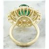 Image 4 : 7.15 CTW Emerald 18K Yellow Gold Diamond Ring