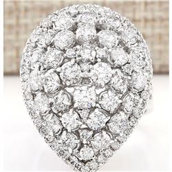 3.70 CTW Natural Diamond Ring In 18K White Gold