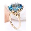Image 4 : 10.62 CTW Natural Topaz 18K Solid Yellow Gold Diamond Ring
