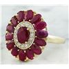 Image 2 : 4.40 CTW Ruby 18K Yellow Gold Diamond Ring