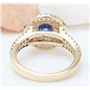 Image 3 : 2.10 CTW Natural Sapphire 18K Solid Yellow Gold Diamond Ring