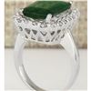 Image 3 : 5.95 CTW Natural Emerald And Diamond Ring In 18K Solid White Gold