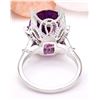 Image 3 : 8.64 CTW Natural Amethyst 14K Solid White Gold Diamond Ring