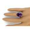 Image 5 : 8.64 CTW Natural Amethyst 14K Solid White Gold Diamond Ring