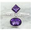 Image 1 : 1.82 CTW Amethyst 18K White Gold Diamond Ring