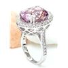 Image 4 : 14.07 CTW Natural Kunzite 14K Solid White Gold Diamond Ring