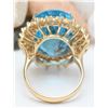 Image 4 : 32.00 CTW Natural Topaz 18K Solid Yellow Gold Diamond Ring