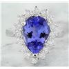 Image 1 : 4.40 CTW Tanzanite 18K White Gold Diamond Ring