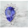 Image 2 : 4.40 CTW Tanzanite 18K White Gold Diamond Ring