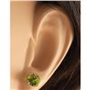 Image 3 : 3.00 CTW Natural Peridot Earrings 18K Solid Yellow Gold