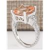 Image 3 : 8.11 CTW Natural Morganite And Diamond Ring In 18K White Gold