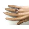 Image 4 : 8.11 CTW Natural Morganite And Diamond Ring In 18K White Gold