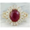 Image 1 : 5.10 CTW Ruby 18K Yellow Gold Diamond Ring