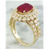 Image 3 : 5.10 CTW Ruby 18K Yellow Gold Diamond Ring
