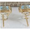 Image 2 : 2.11 CTW Natural Blue Aquamarine Earrings In 18K Yellow Gold