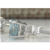Image 2 : 1.18 CTW Natural Aquamarine Earrings 18K Solid White Gold