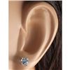 Image 3 : 1.18 CTW Natural Aquamarine Earrings 18K Solid White Gold