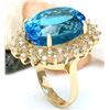 Image 3 : 32.00 CTW Natural Topaz 14K Solid Yellow Gold Diamond Ring