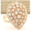 Image 2 : 3.70 CTW Natural Diamond Ring In18K Solid Rose Gold