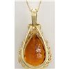 Image 2 : 32.00CTW Natural Madeira Citrine Pendant In 14K Solid Yellow Gold