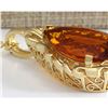 Image 3 : 32.00CTW Natural Madeira Citrine Pendant In 14K Solid Yellow Gold