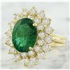 Image 2 : 7.10 CTW Emerald 18K Yellow Gold Diamond Ring