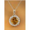 Image 1 : 1.82 CTW Citrine 14K White Gold Diamond Necklace