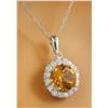 Image 2 : 1.82 CTW Citrine 14K White Gold Diamond Necklace