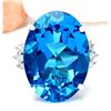 Image 1 : 23.15 CTW Natural Topaz 14K Solid White Gold Diamond Ring