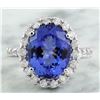 Image 1 : 10.46 CTW Tanzanite 14K White Gold Diamond Ring