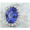 Image 2 : 10.46 CTW Tanzanite 14K White Gold Diamond Ring