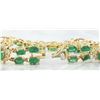 Image 2 : 12.50 CTW Emerald 18K Yellow Gold Diamond Bracelet