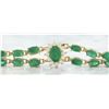 Image 3 : 12.50 CTW Emerald 18K Yellow Gold Diamond Bracelet